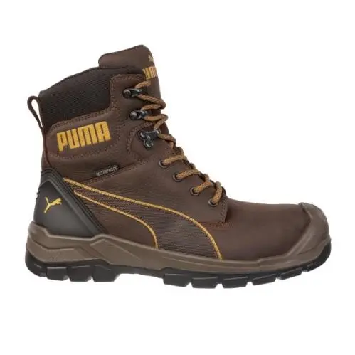 Safety Men`s 7 Conquest Ctx High Soft Toe Waterproof Work Boot Brown/orang by Puma