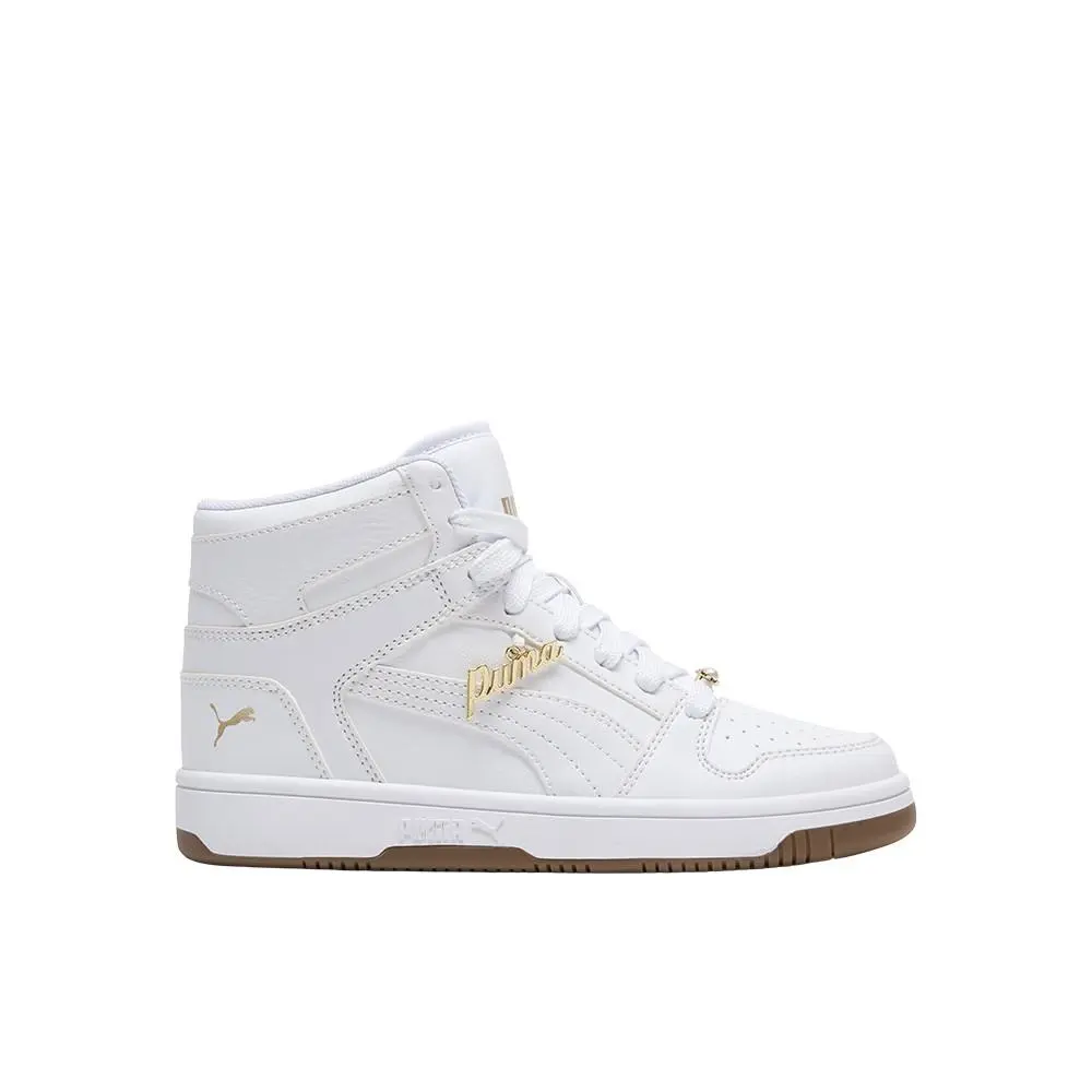 Rebound Layup Rcl Bling Lace Up Youth Girls White Sneakers Casual Shoes 40 by Puma