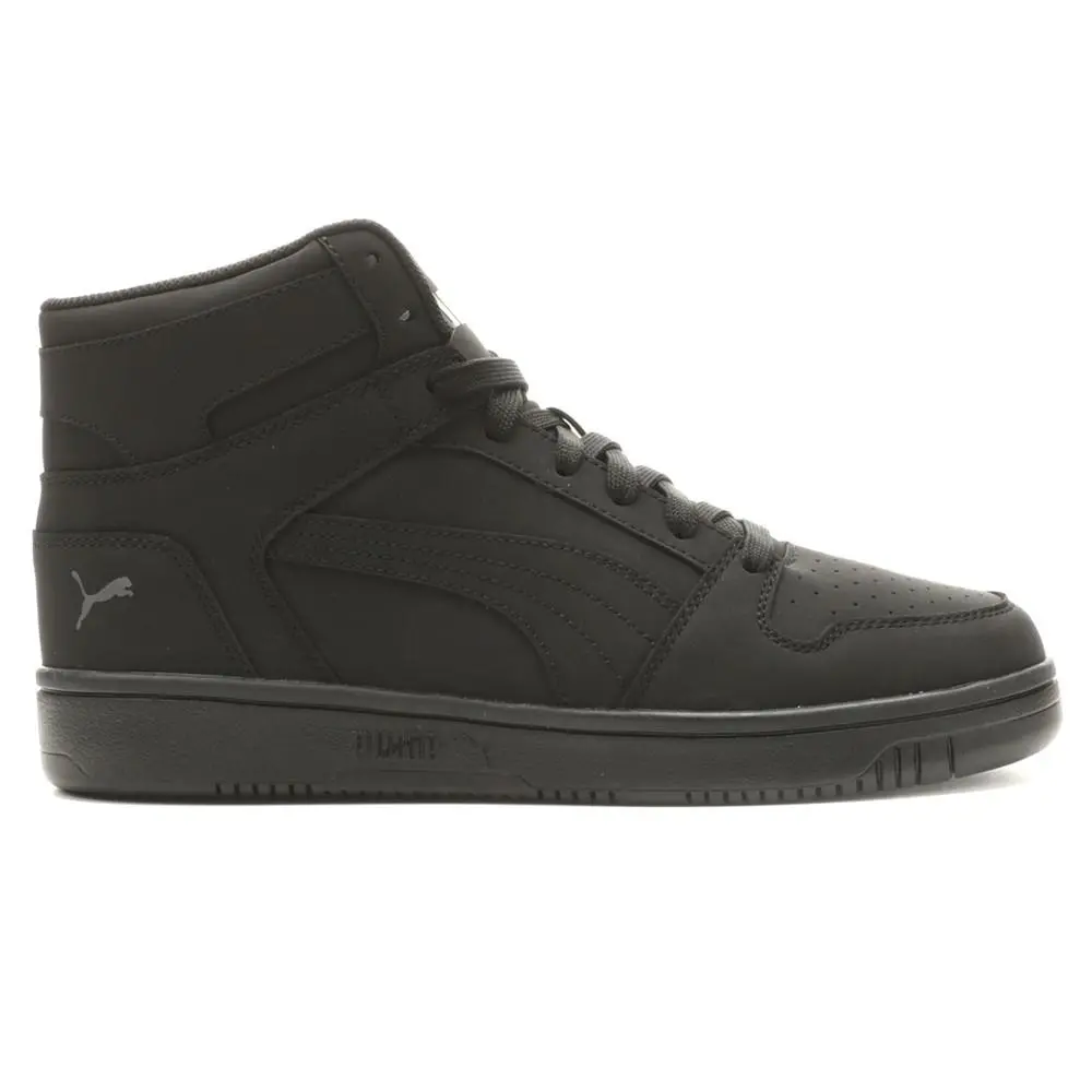 Puma Rebound Layup Nubuck High Top Mens Black Sneakers Casual Shoes 39890701