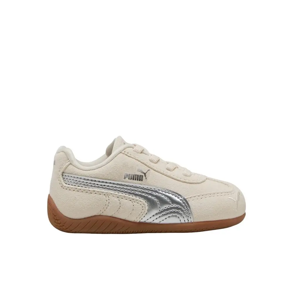 Puma Speedcat Metallic Slip On Toddler Girls Off White Silver Sneakers Casual - Off White, Silver