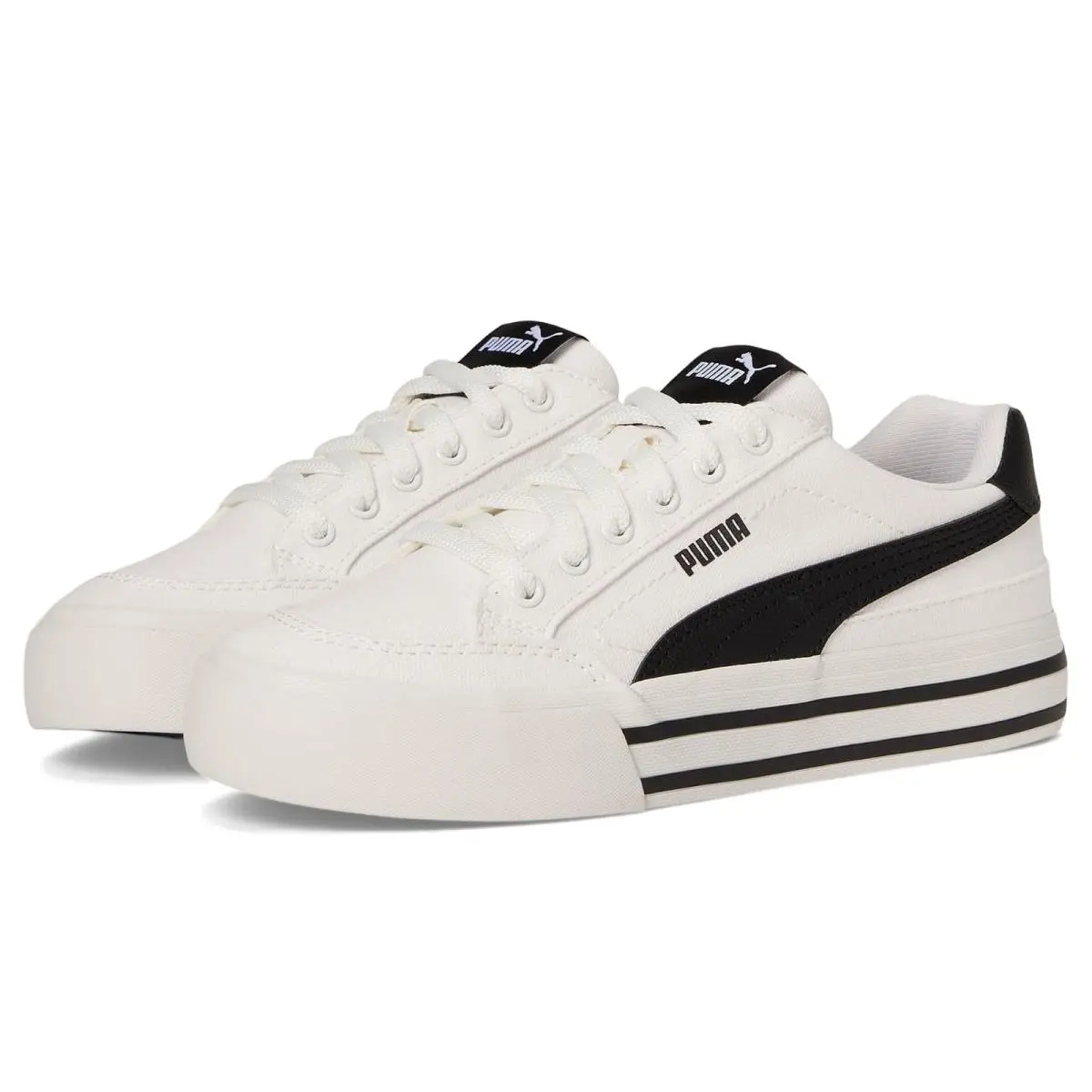 Kids  Kids Court Classic Vulc Suede Sneakers Big Kid  White/ Black by Puma