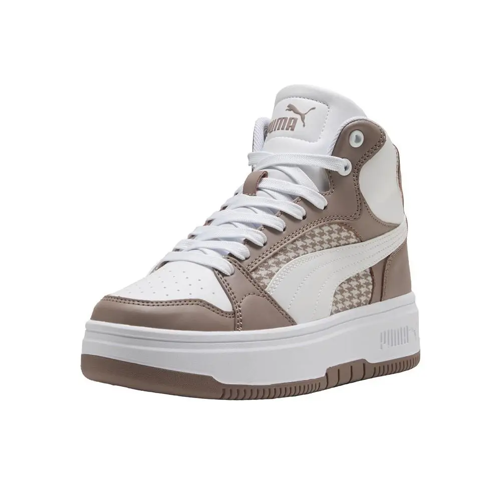 Puma shoes - PUMA Rebound Femme Mid Houndstooth Lace Up - 40813501 - Beige 0