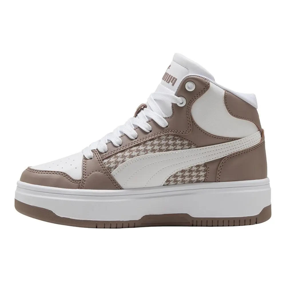 Puma shoes - PUMA Rebound Femme Mid Houndstooth Lace Up - 40813501 - Beige 1