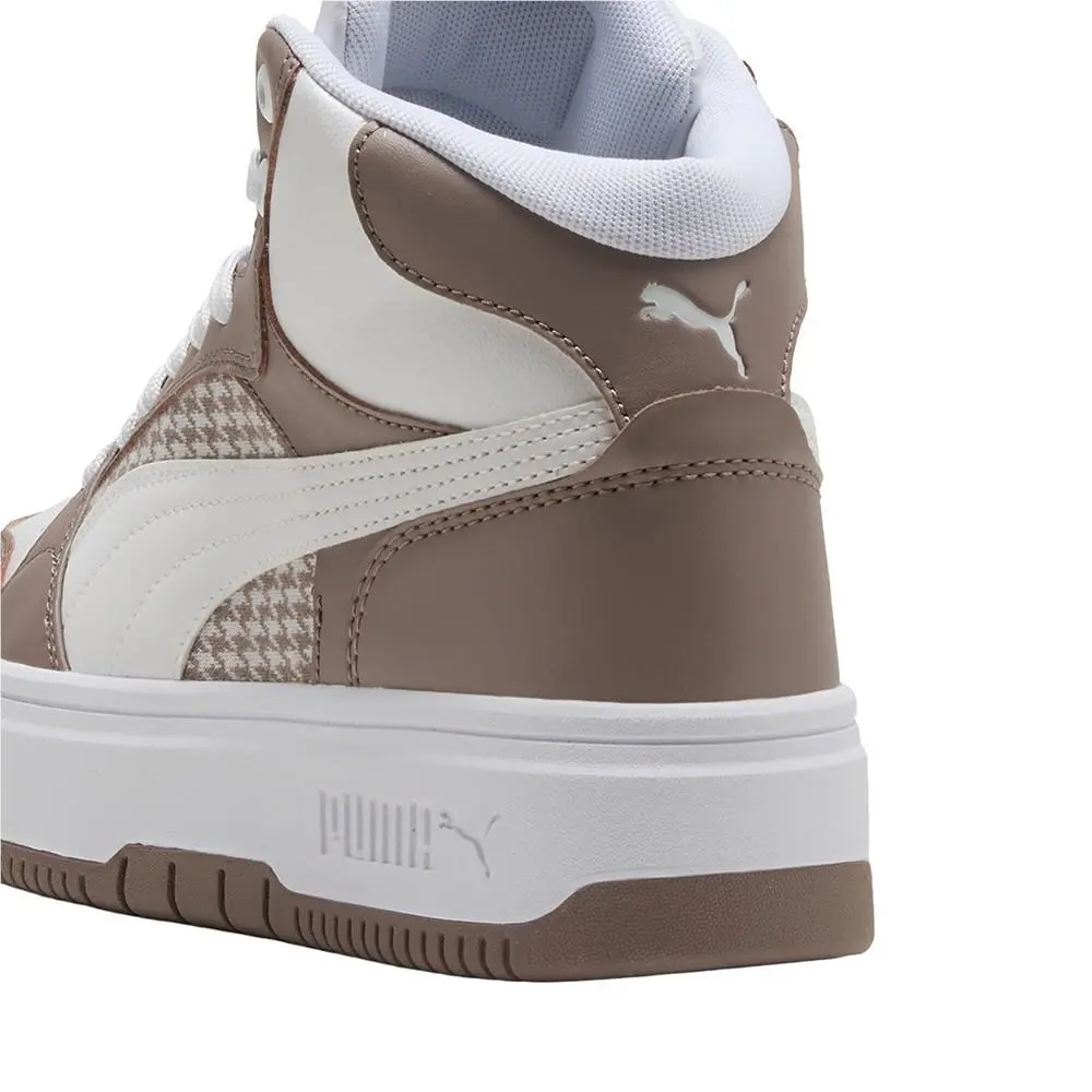 Puma shoes - PUMA Rebound Femme Mid Houndstooth Lace Up - 40813501 - Beige 5