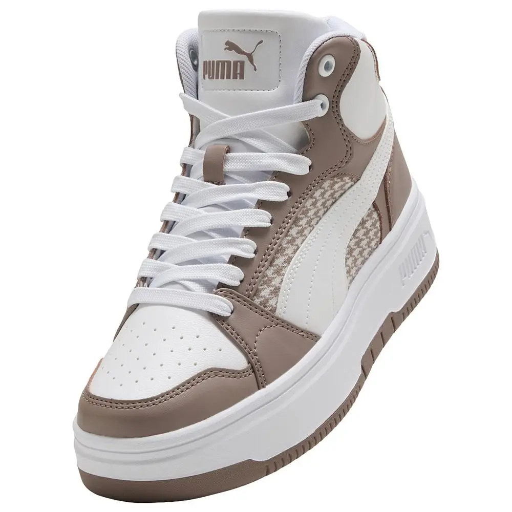 Puma shoes - PUMA Rebound Femme Mid Houndstooth Lace Up - 40813501 - Beige 12