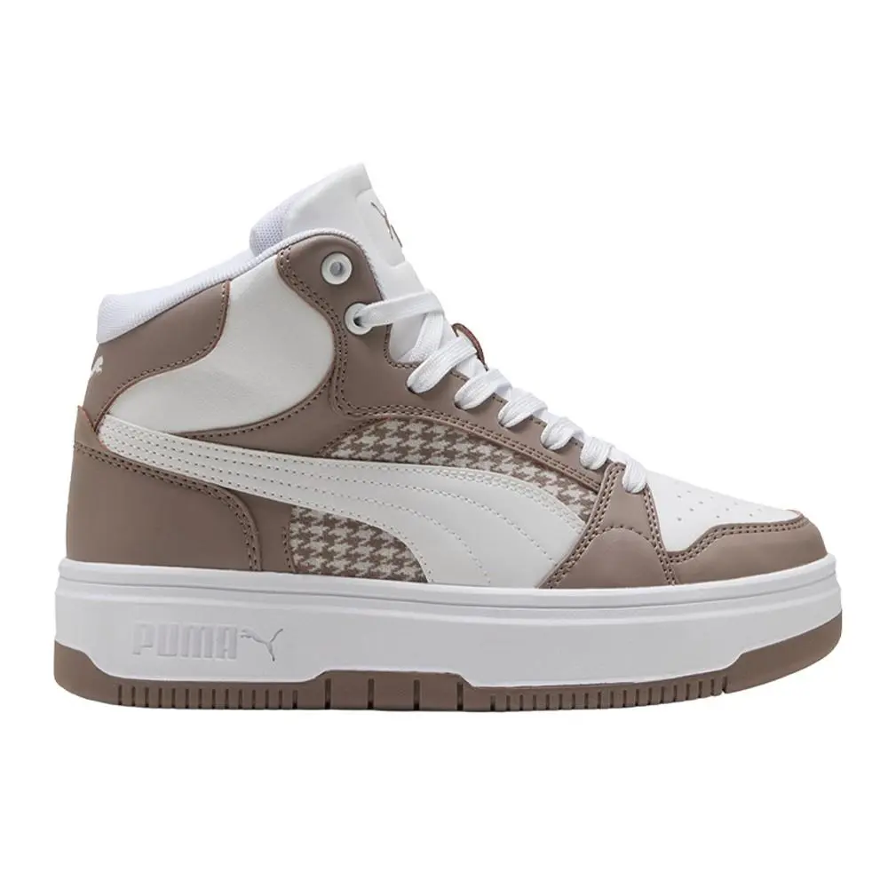 Puma shoes - PUMA Rebound Femme Mid Houndstooth Lace Up - 40813501 - Beige 7