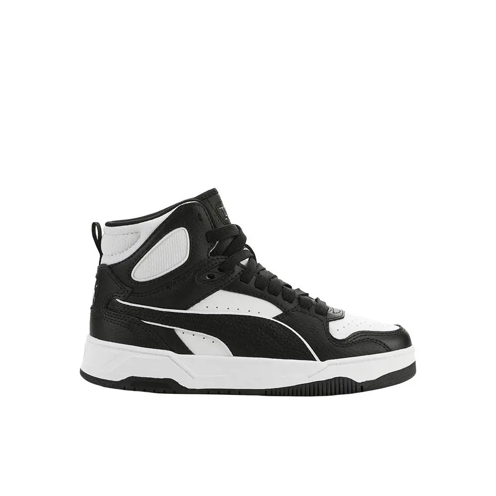 Puma Rebound Break Mid Lace Up Youth Boys Black Sneakers Casual Shoes 40410502