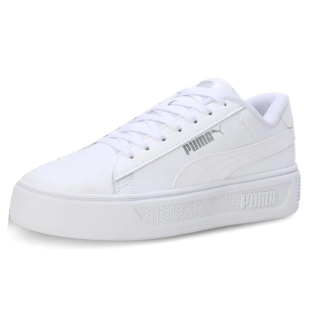 Puma shoes - PUMA Smash V3 Reptile Platform Lace Up - 39225301 - White 6