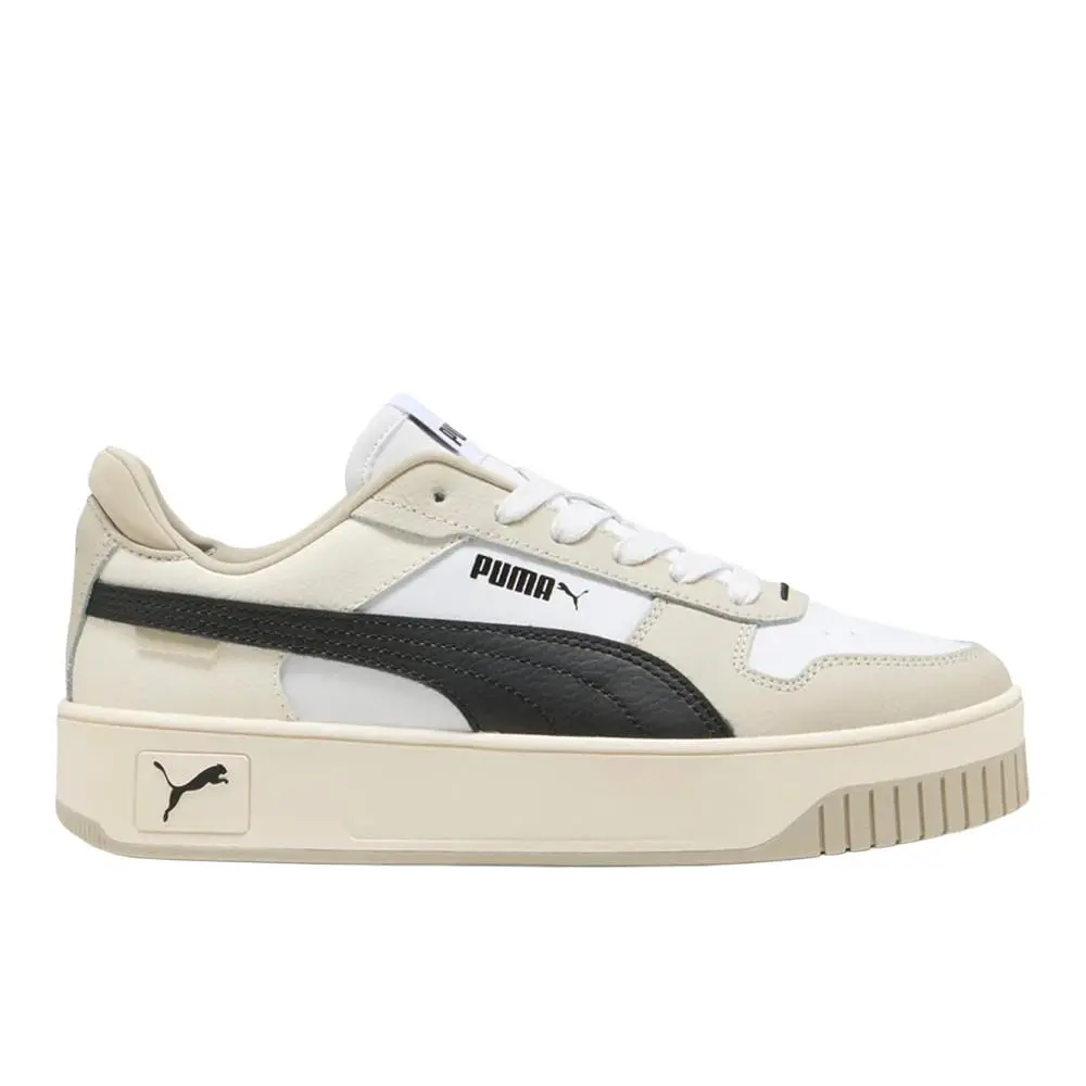 Puma Carina Street Platform Womens Beige White Sneakers Casual Shoes 38939041 - Beige, White