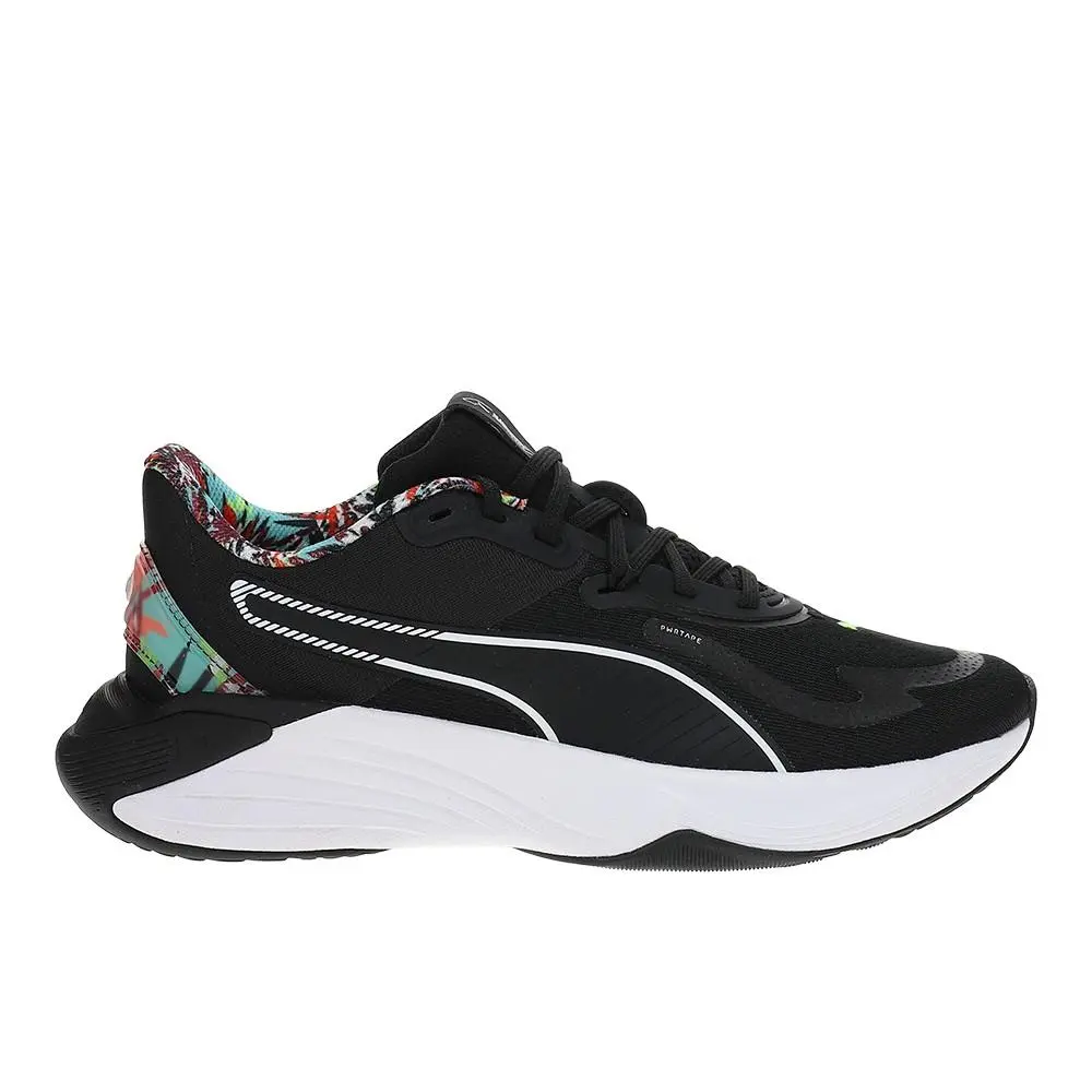 Puma Pwr Hybrid Tropical Allover Print Training Womens Black Sneakers Athletic
