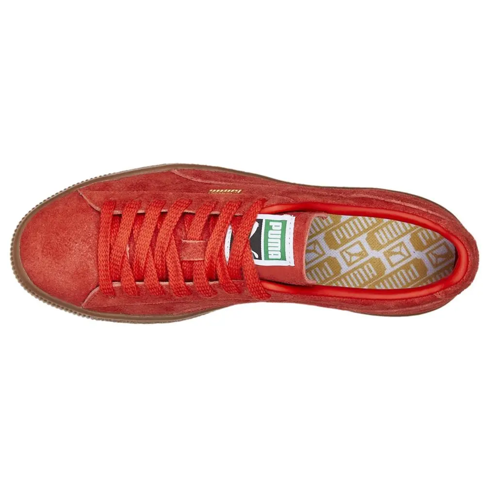 Puma shoes - PUMA Suede Vintage Hairy Suede Lace Up - 38569804 - Red 2