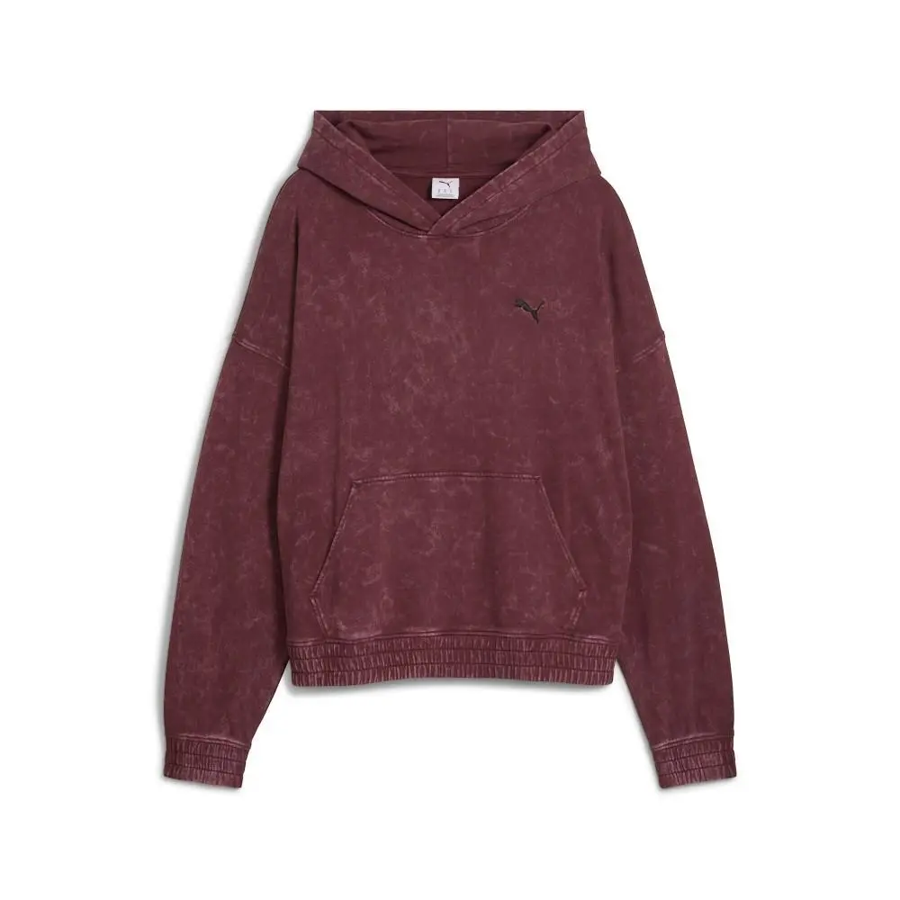 Puma Future..archive Boxy Washed Pullover Hoodie Womens Red Casual Outerwear 632