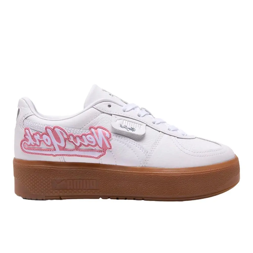 Puma Palermo Elevata Nyc Graffiti Platform Womens White Sneakers Casual Shoes 4