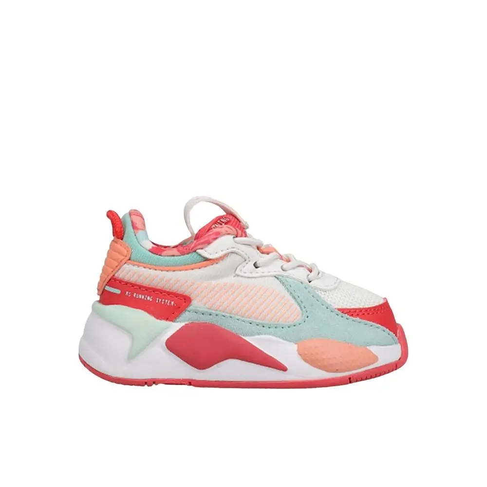 Puma Rsx Flower Aura 2 Lace Up Toddler Girls Red White Sneakers Casual Shoes 3