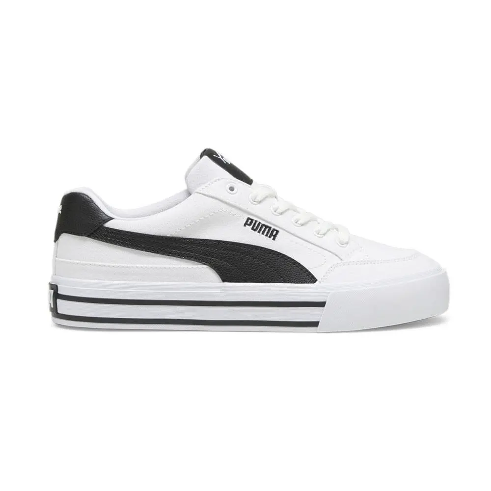 Puma Court Classic Vulcanized Formstrip Lace Up Mens White Sneakers Casual Shoe