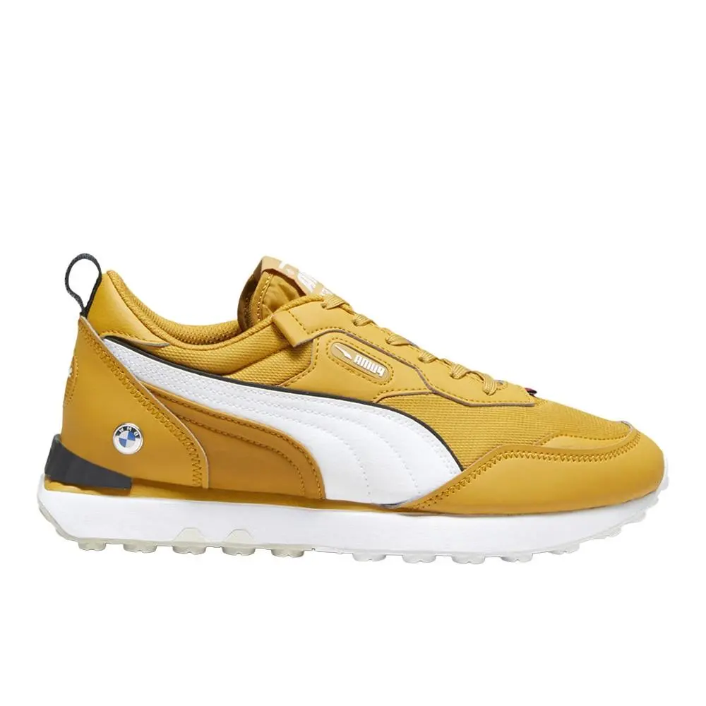 Puma Bmw M Motorsport Rider Fv Lace Up Mens Yellow Sneakers Casual Shoes 307779