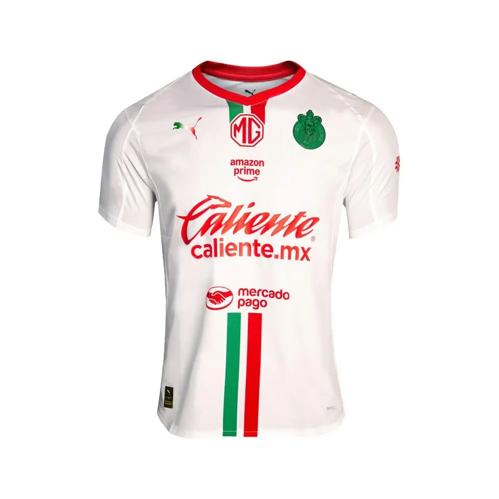 Chivas Crew Neck Short Sleeve Away Soccer Jersey Promo 2526 Mens White 706 by Puma