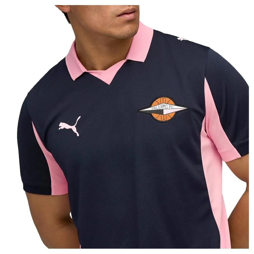 Puma clothing - PUMA Palermo Away Collared Short Sleeve Soccer Jersey - 78285302 - Blue 3