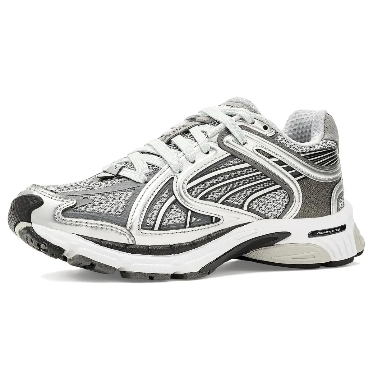 Children Unisex Sneakers Athletic Shoes  Kids Skyjet Shoes Big Kid Silver/Black/Glacial Gray by Puma
