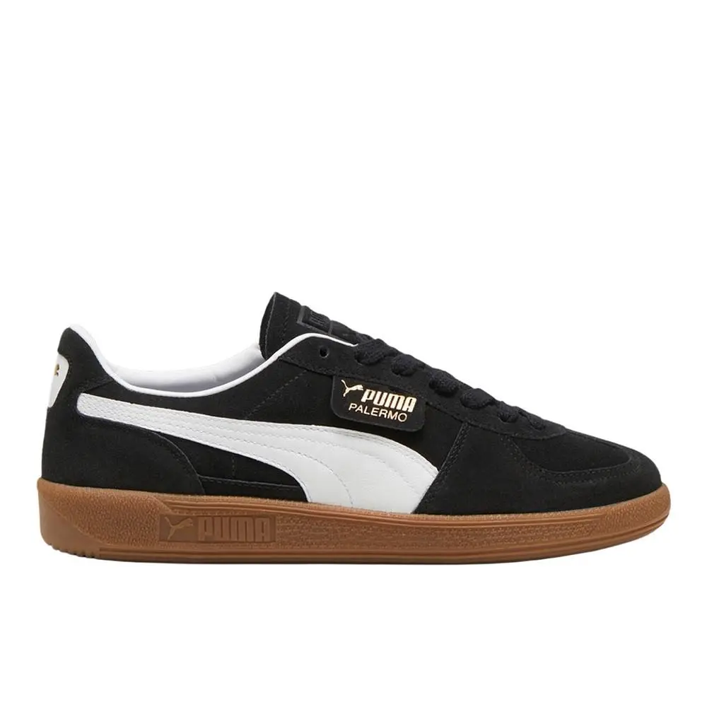 Puma Palermo Lace Up Mens Black Sneakers Casual Shoes 39646310 - Black