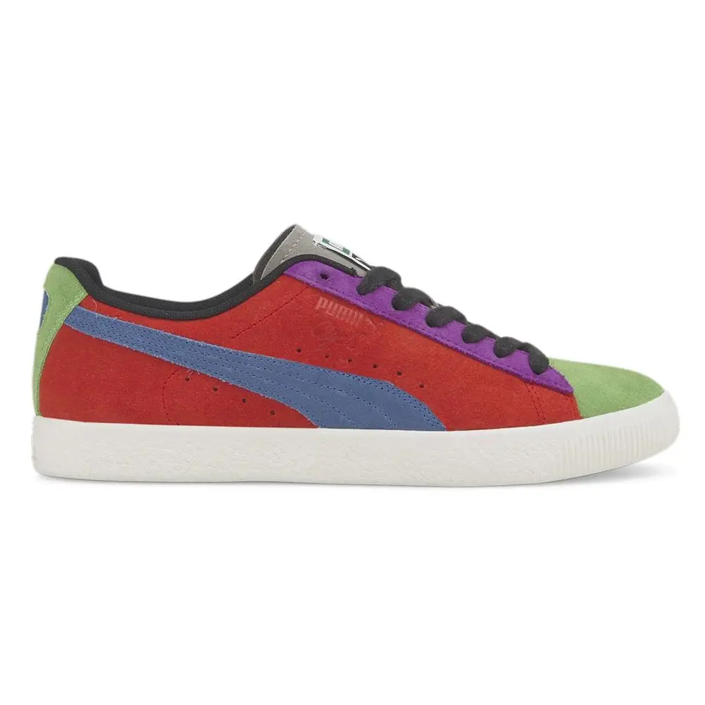 Clyde Culture Lace Up Mens Blue Green Red Sneakers Casual Shoes 39008801 by Puma