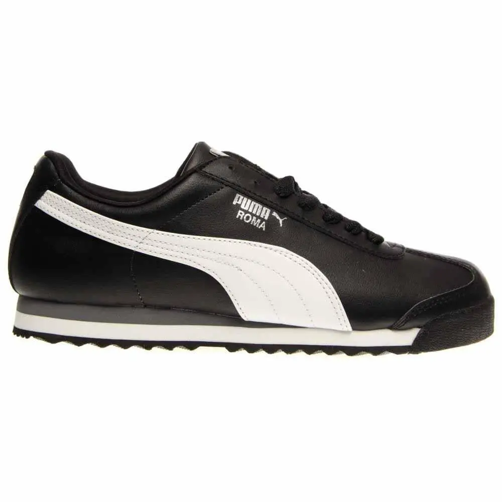 Puma Roma Basic Lace Up Mens Black Sneakers Casual Shoes 353572-11
