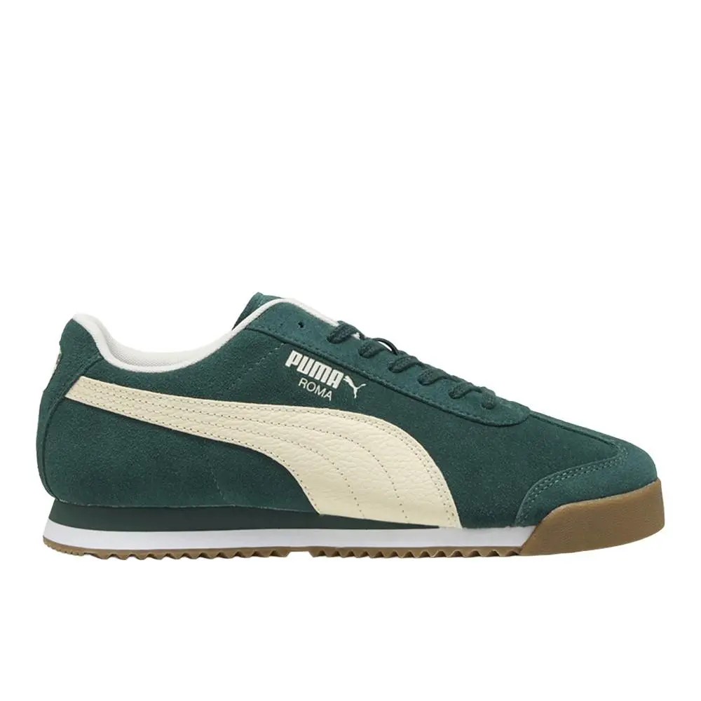 Roma Suede Lace Up Mens Green Sneakers Casual Shoes 39863510 by Puma