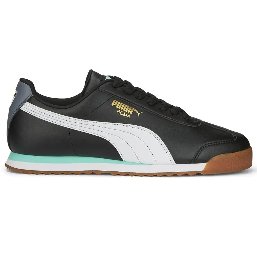 Puma Roma Basic Plus Lace Up Mens Black Sneakers Casual Shoes 36957145