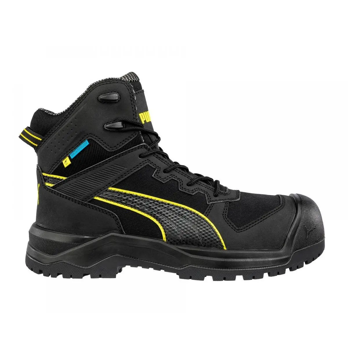 Puma Safety Men`s 6 Rock HD Mid Composite Toe Work Boot Black - 632705 Black