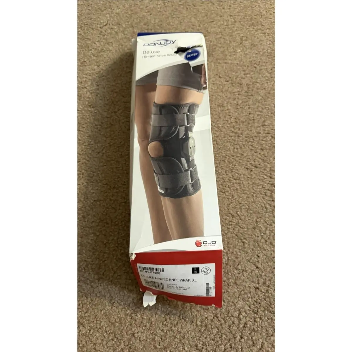 Donjoy Drytex Adult XL Black Deluxe Hinged Knee Wrap 81-07588