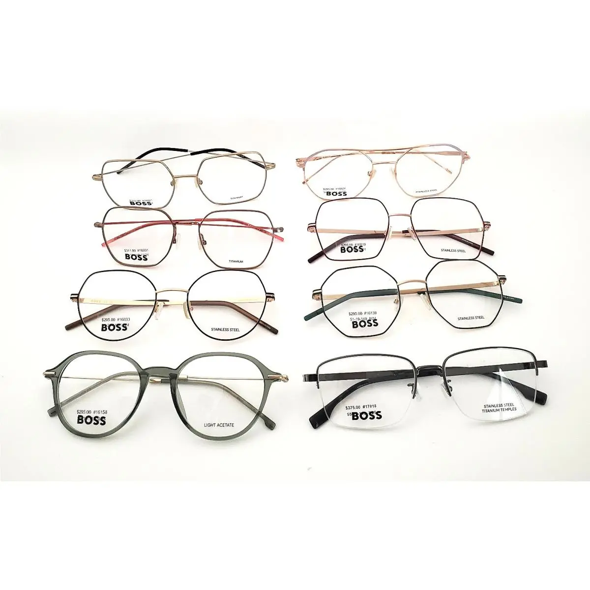 8 Hugo Boss Assorted Eyeglasses Frames