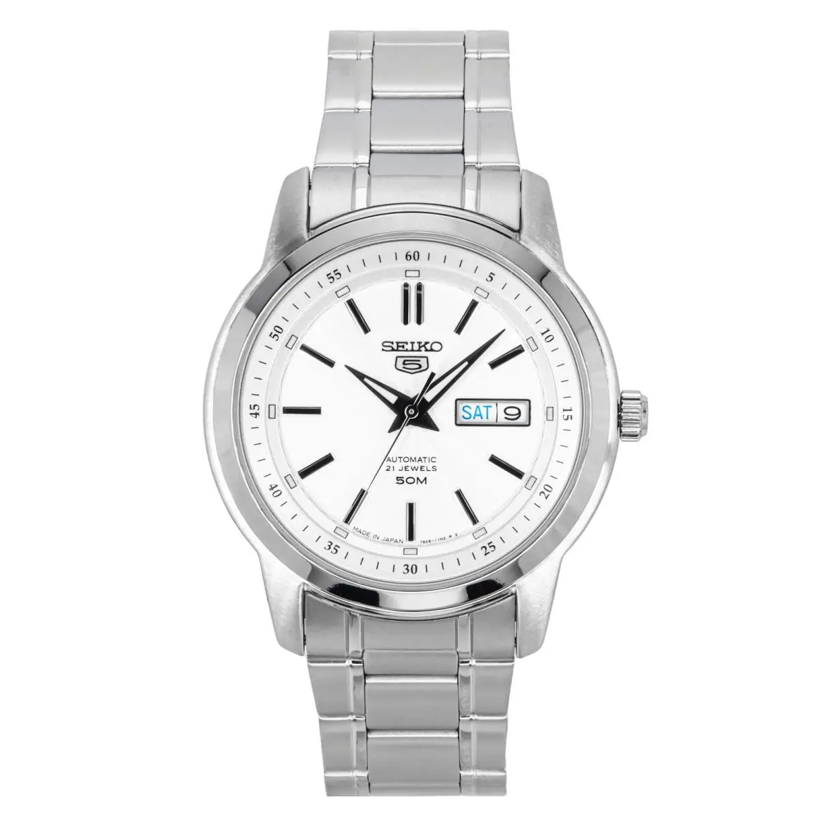 5 Stainless Steel Silver Dial 21 Jewels Automatic SNKM83J1 Men`s Watch by Seiko