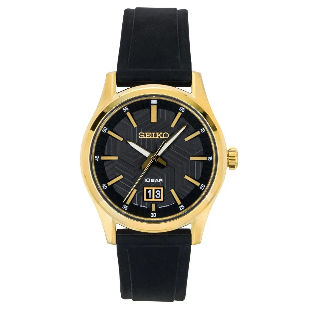 Conceptual Silicone Strap Black Dial Quartz SUR560P1 100M Men`s Watch by Seiko