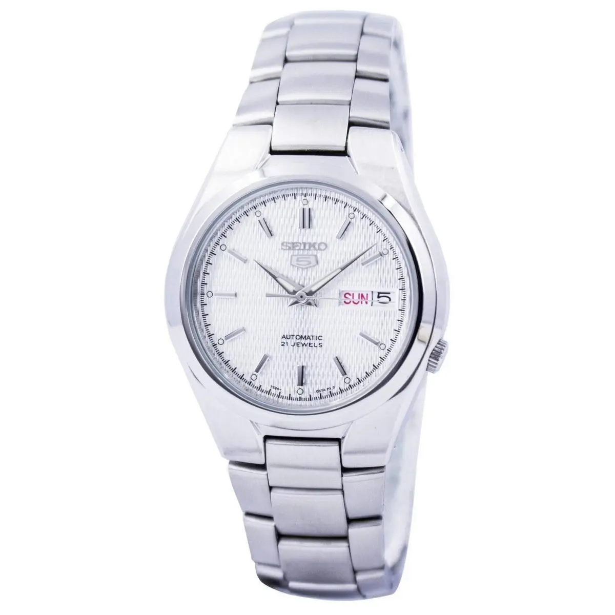 5 Automatic 21 Jewels White Textured Dial Day/date SNK601K1 30M Mens Watch by Seiko