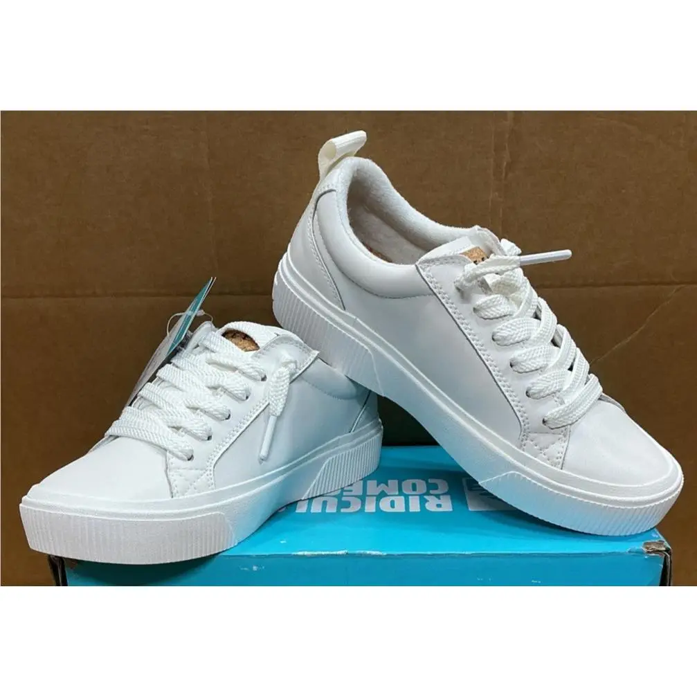 Reef Reed Lay Day Dawn White Leather Womens Sneakers Size 7.5 CJ5183