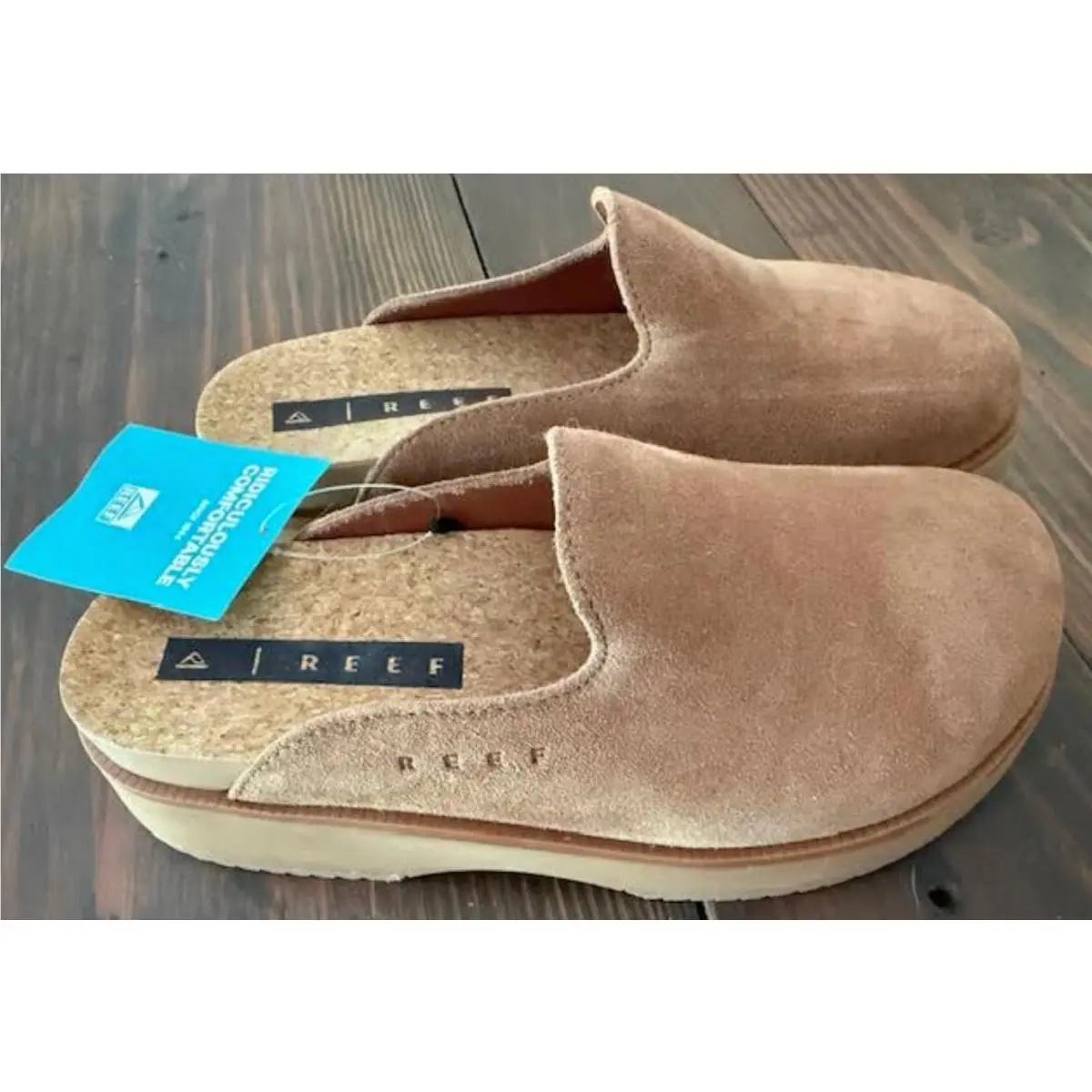 Reef Women’s Size 8 Vista Skye Walnut Suede Clogs Shoes Shoe Slip On Women
