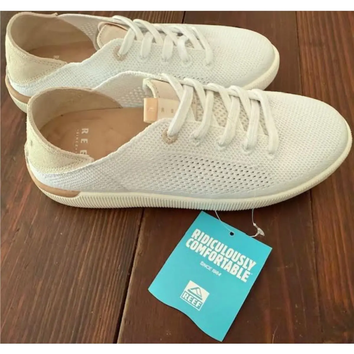 Reef Neptune Women`s White Comfort Cushion Shoes Shoe Sneakers Travel Size 6