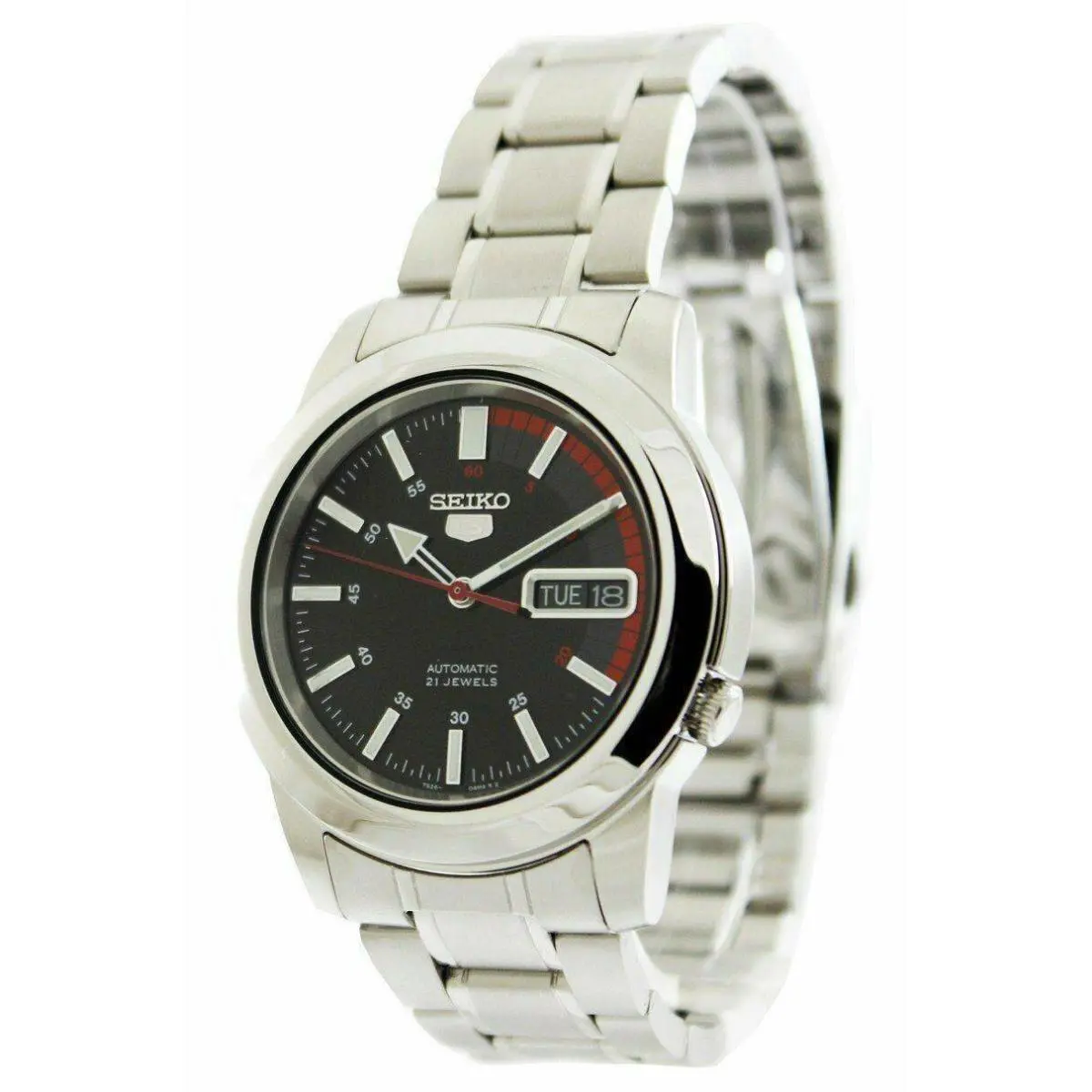 5 Automatic 21 Jewels Stainless Steel Black Dial SNKK31K1 30M Mens Watch by Seiko