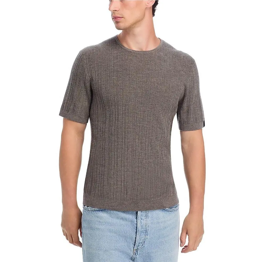 Rag Bone Wool-cashmere Blend Crawford Sweater Tee Men`s S Brown Pullover S/s