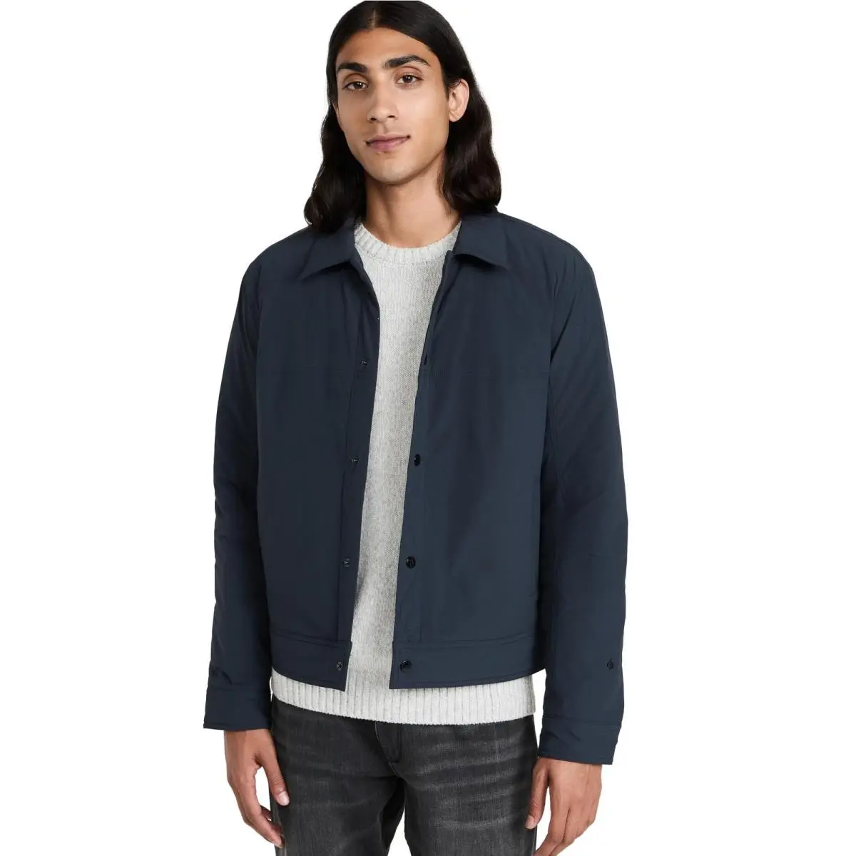 Rag Bone Men`s Filled Owen Trucker Jacket Navy Blue M
