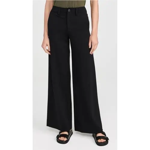 Rag Bone Size 16 Sofie Ponte Pant Black Stretch Knit Wide Leg Trouser