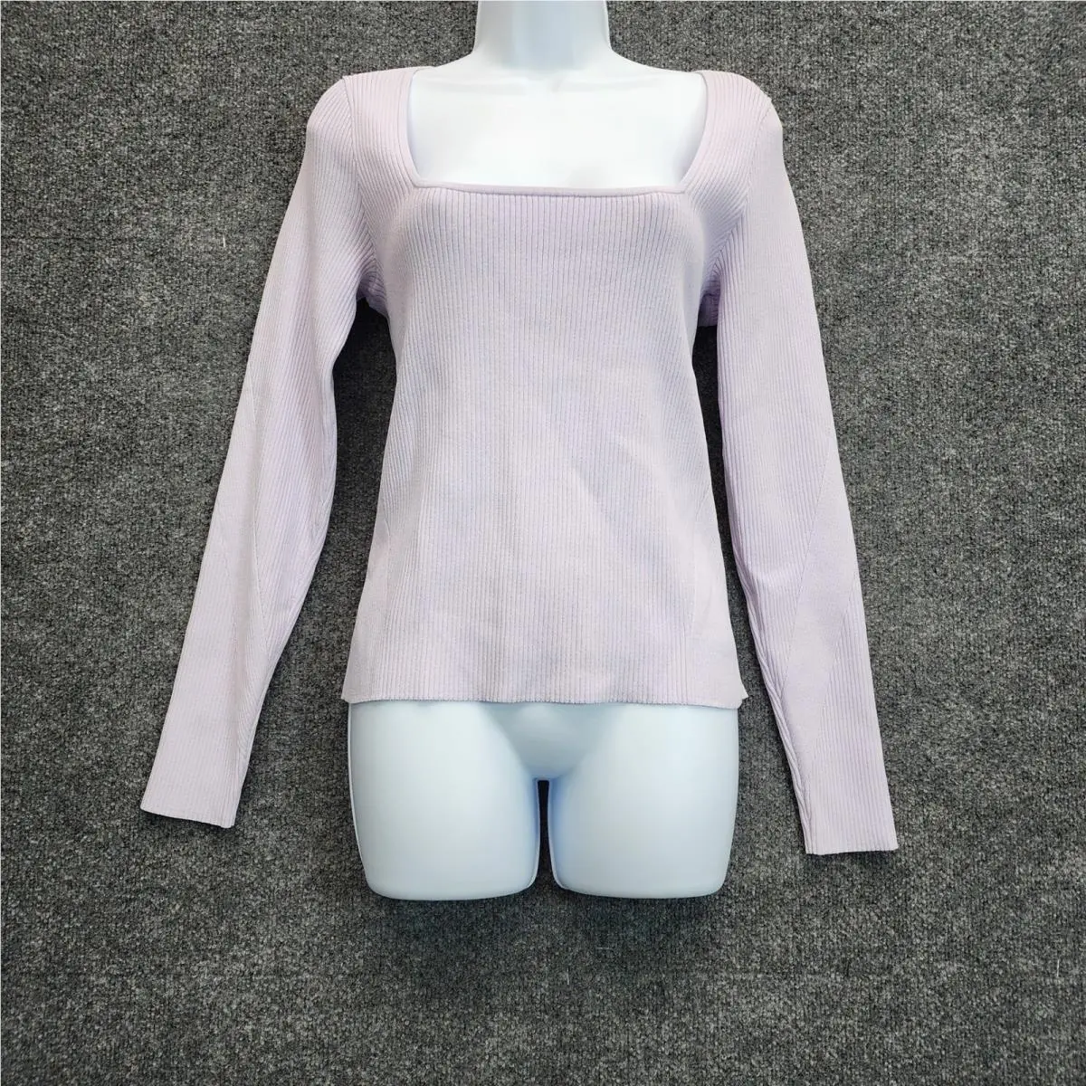 Rag Bone Asher Square Neck Women`s Ribbed Knit Stretch Top Size L