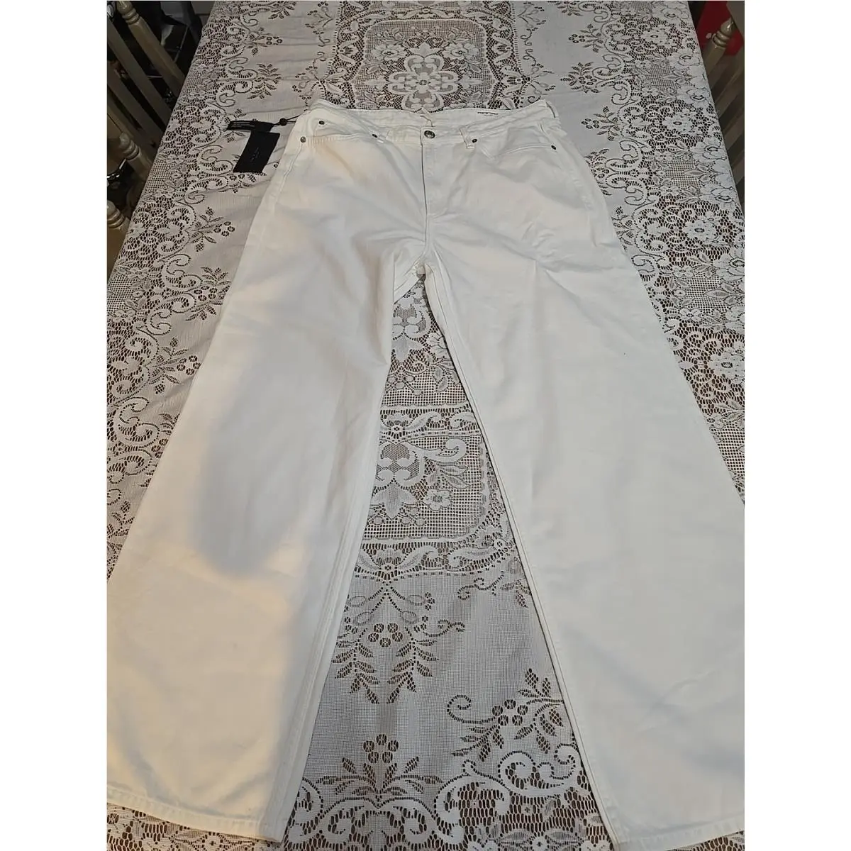 Rag Bone Featherweight Logan Wideleg Jean White Denim Pants Womens Size 32