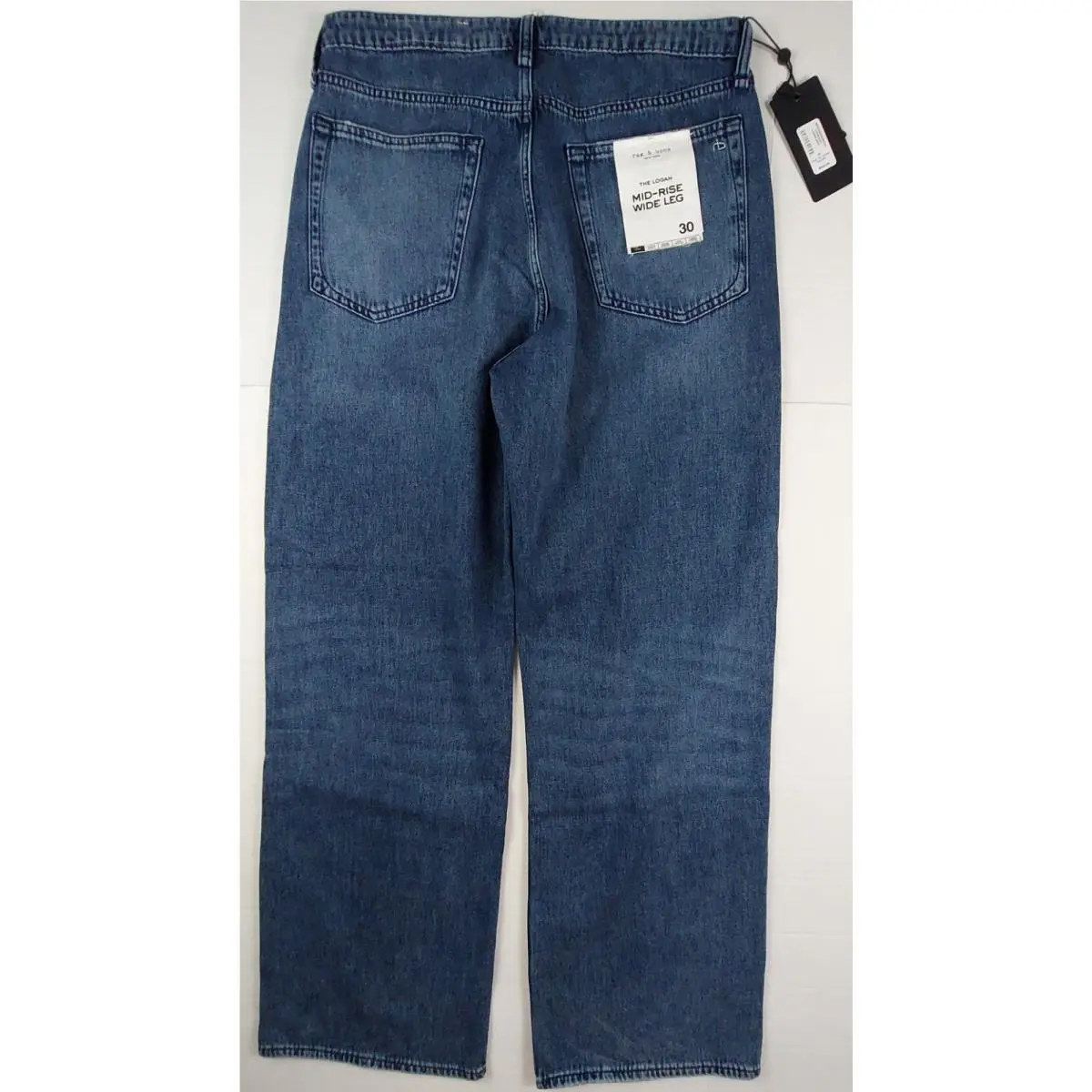 Rag Bone Logan Mid Rise Wide Leg Jeans Womens Size 30x32 34x32 Blue