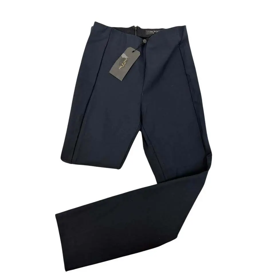 Rag Bone Simone Navy Blue Slim Cropped High Rise Stretch Pants W252712BA 4