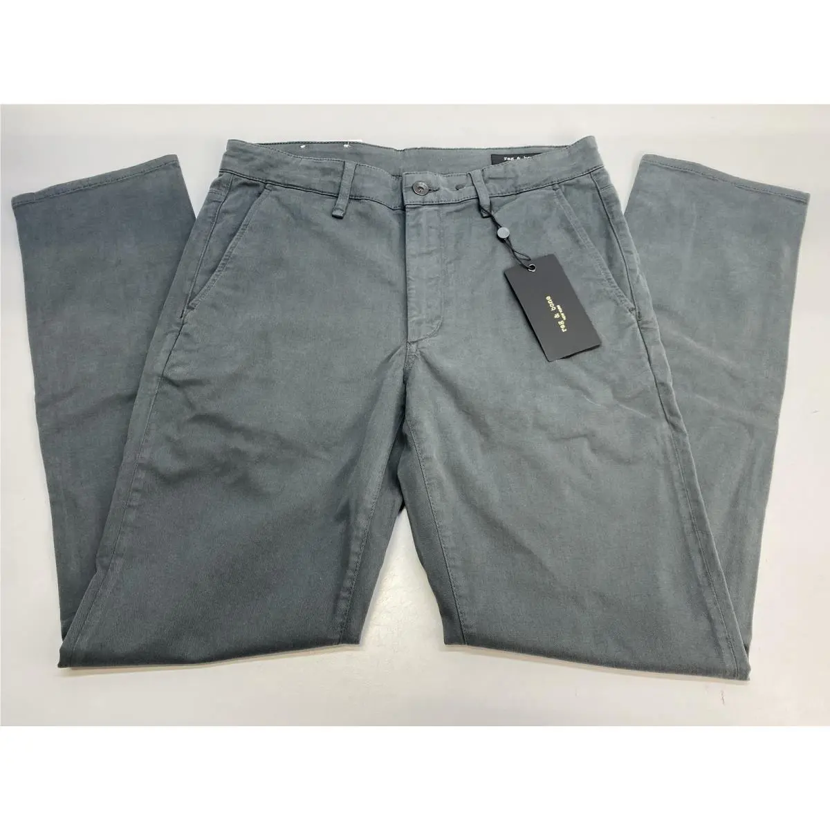 Rag Bone Mens Pant Pin Grey Size 31 Fit 2 Slim Chino Stretch Cotton Twill