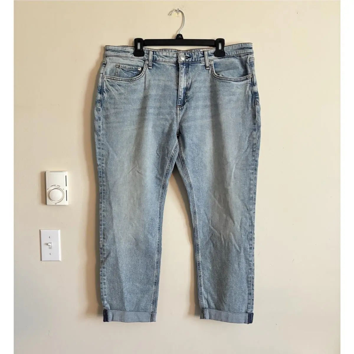 Rag Bone Dre Low Rise Slim Straight Boyfriend Jeans Size 34 Cotton Blue