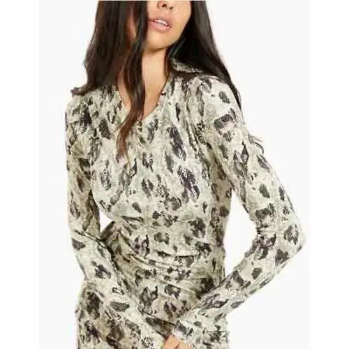 Rag Bone Poppy Snake Print Draped Mini Dress Size Medium