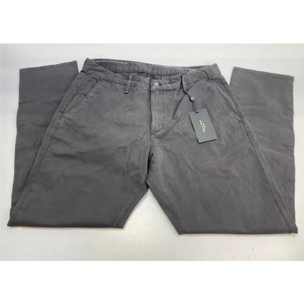 Rag Bone Mens Pant Jet Black Size 36 Fit 3 Athletic Stretch Cotton Twill Chino