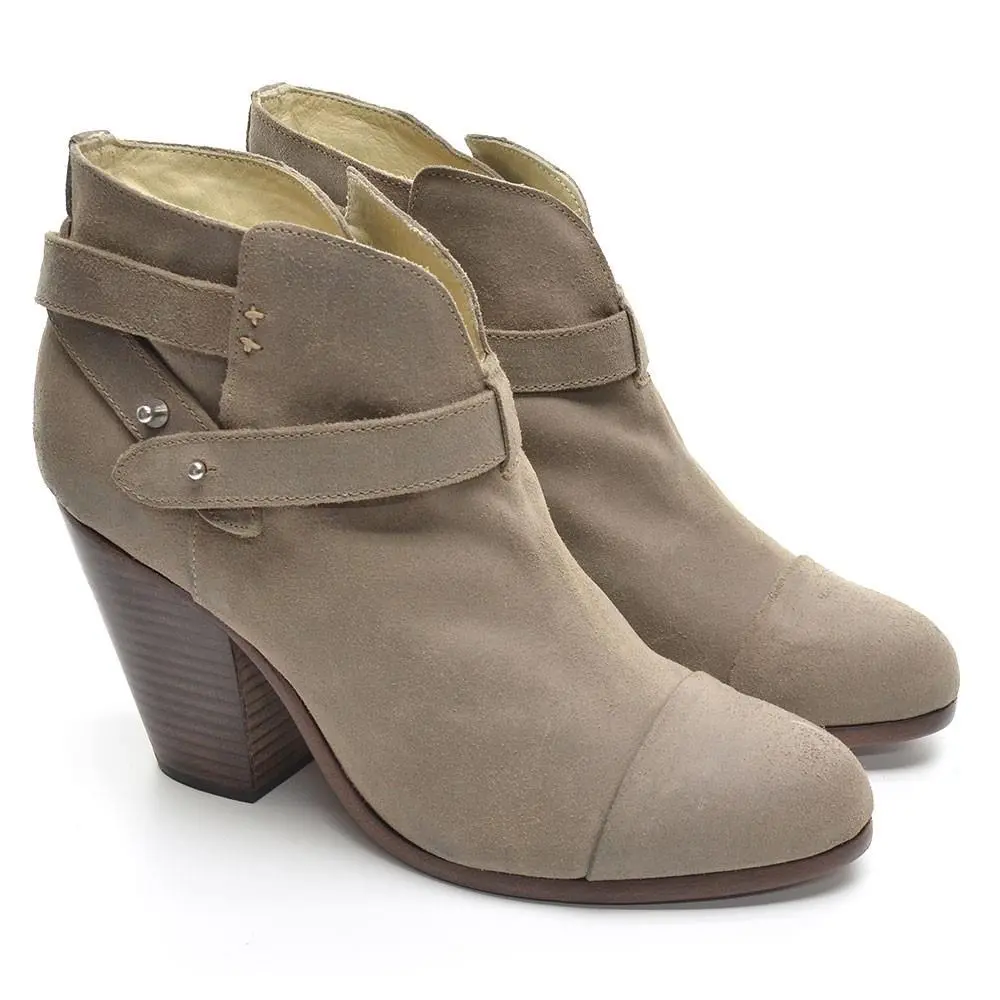 Ladies Rag Bone Harrow Booties 41 / 10.5 Stone Waxy Suede Boot by Rag & Bone